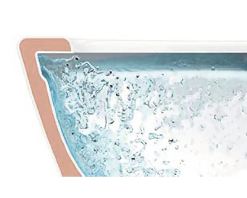 Close-up van een toiletspoeling met water