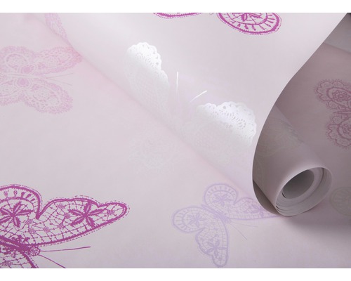 Rol behang met vlindermotief