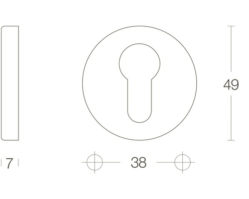 Technische tekening rozet met afmetingen