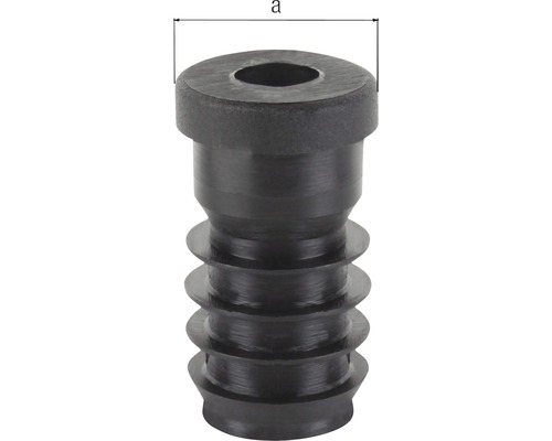 Zwarte plug met ribbels en gat