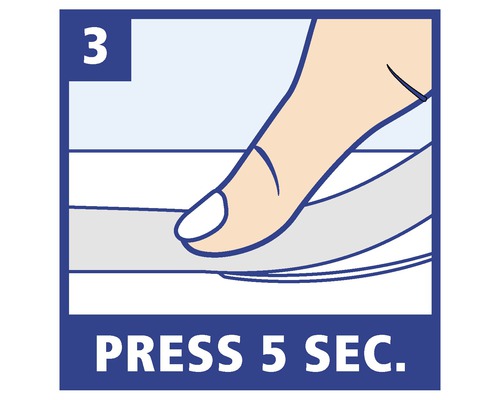 Instructiestap: Vijf seconden aandrukken