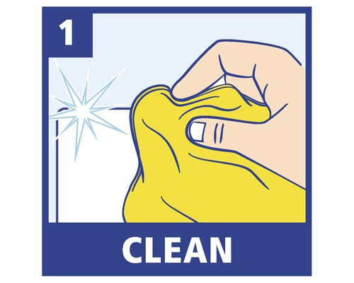 Symbool: Het reinigen van het oppervlak met een doek