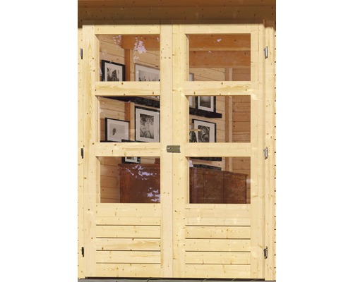 Dubbele deur met ramen voor tuinhuis