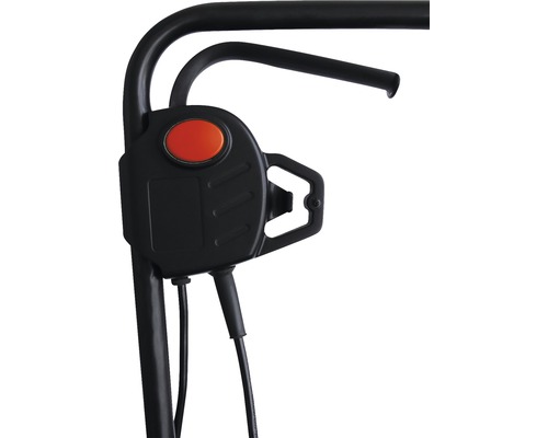 Gedetailleerd zicht op een bedieningseenheid met rode knop en kabels