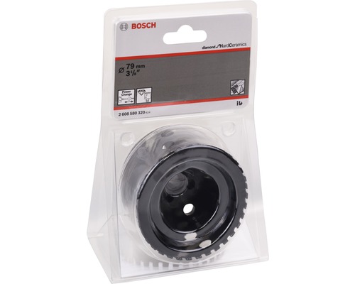 Bosch Logo. Tegelgatzagen met een diameter van 79 millimeter in verpakking.