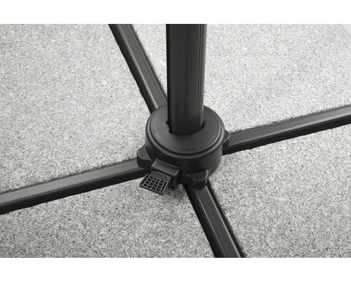 Parasolvoet met kruisvoet en bevestigingsmateriaal voor parasol