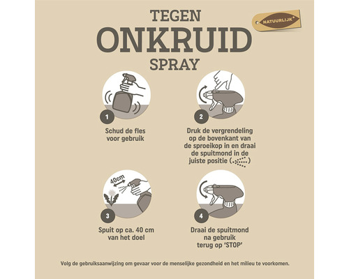 Gebruiksaanwijzing voor onkruidspray met vier stappen