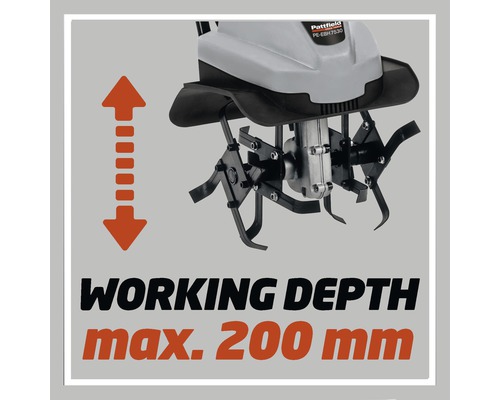 Werkdiepte tot maximaal 200 millimeter