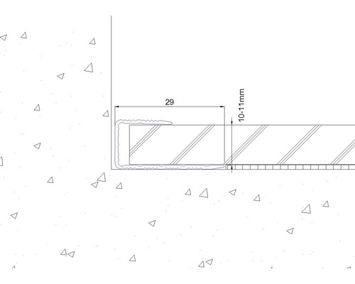 Illustratie van een voegafdichting met afmetingen van 29 millimeter en 10 tot 11 millimeter.