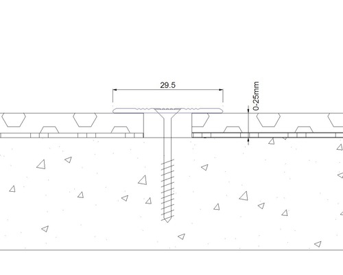 Tekening van een schroef met een diameter van 29,5 millimeter en een dikte tussen 0 en 25 millimeter