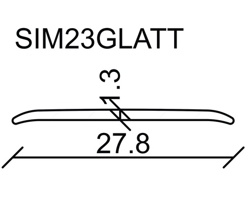 SIM23GLATT productafmetingen: 27,8 x 3,3 cm