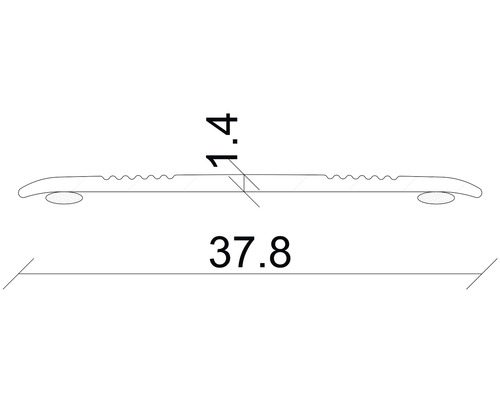 Technische tekening van een profiel met maatvoering