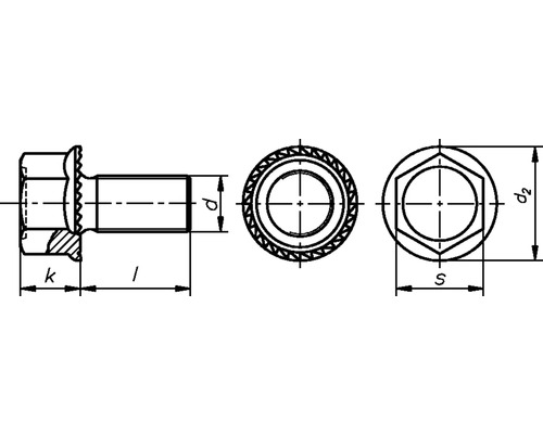 Technische tekening van een schroef met kraag en maatgegevens