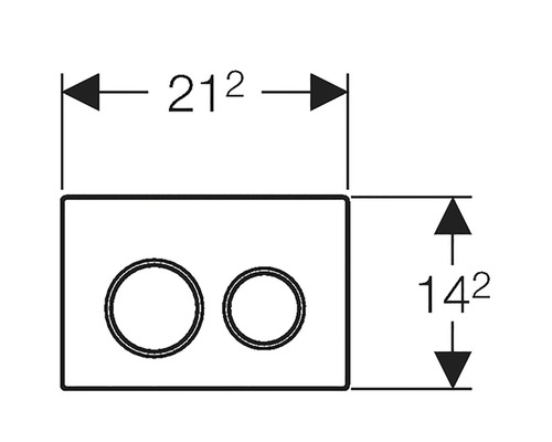 Technische tekening van een bedieningspaneel met afmetingen.