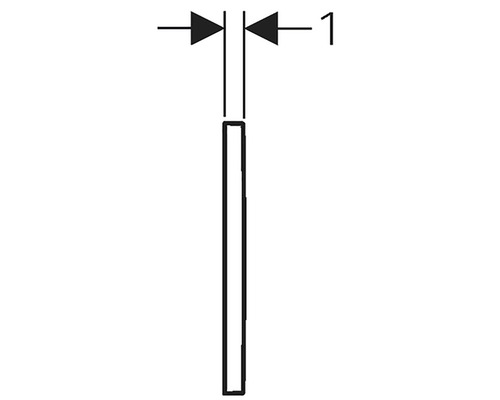 Technische tekening van een afdichting met een breedte van één millimeter