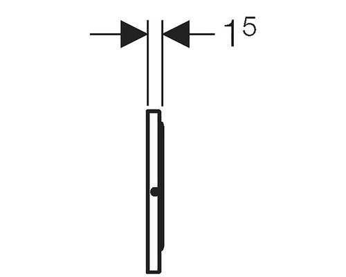 Technische tekening van een onderdeel met de aanduiding 15 millimeter
