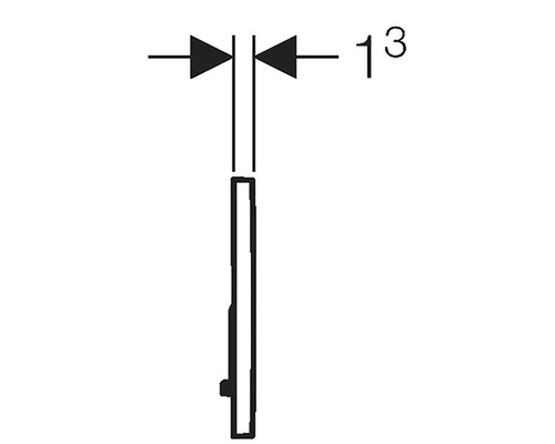 Technische tekening van een plaat met een breedte van 13 millimeter