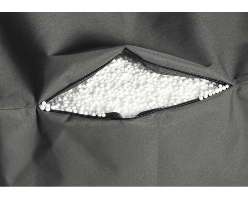 Vulling van een zitzak met ritssluiting