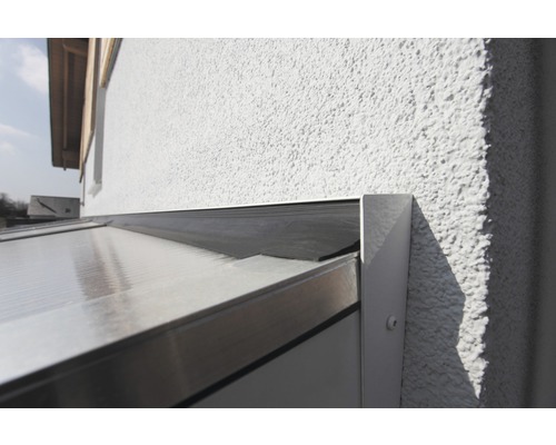 Detailopname van een terrasoverkapping aan een huis