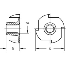 DRESSELHAUS Inslagmoer 4x6 mm galv. verzinkt, 100 stuks-thumb-1