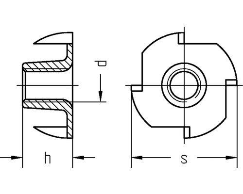 Technische tekening van een sleuffrees met maatlijnen