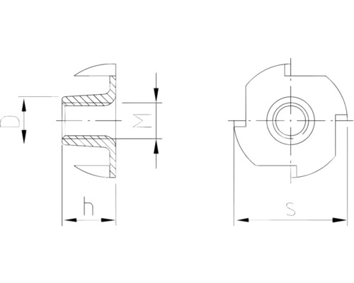 Technische tekening van een freeskop met maatvoering