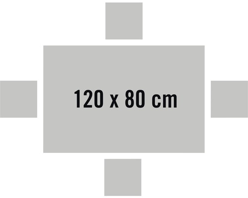 Tafel met afmetingen 120 bij 80 centimeter