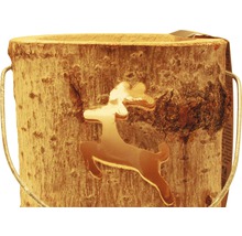 Houten bloempot met hertmotief