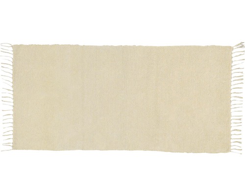 Rechthoekig tapijt van textiel met franjes