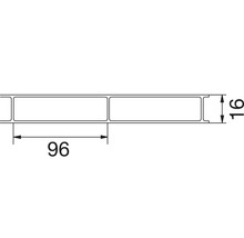 Technische tekening profiel met 96 x 16 millimeter