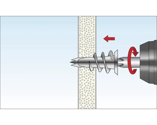 Illustratie van een plug die in een muur wordt bevestigd