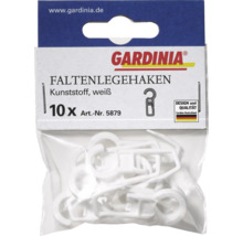 GARDINIA Bifo plooigordijnhaak wit 10 stuks