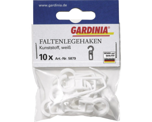 Gardinia plooihaken, 10 stuks, van kunststof