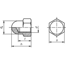 DRESSELHAUS Dopmoer M10 DIN 1587 RVS A2, 25 stuks