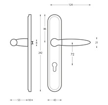 INTERSTEEL Deurkruk paar Elen op schild met profielcilindergat PC72 chroom nikkel
