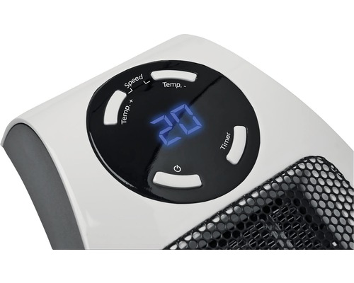 Detailopname van de bediening van een kachel met temperatuurweergave