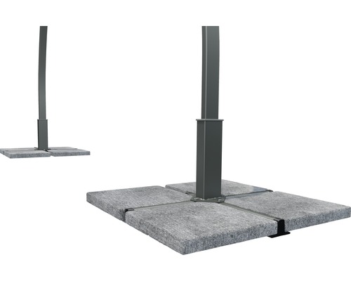 Parasolvoet met betonnen platen