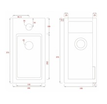 DIFFERNZ Fonteinset Hura beton chroom 37,5x18,5x9 cm
