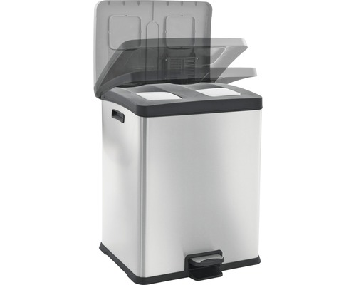 Afvalemmer van roestvrij staal met pedaal en open deksel