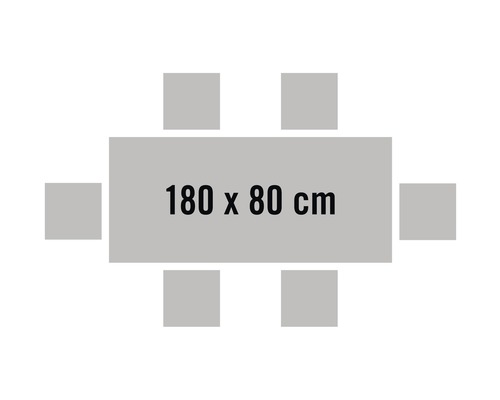 Tafel met zes stoelen, tafelgrootte 180 x 80 centimeter