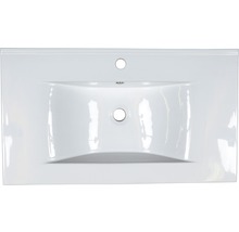 Badkamermeubelset Dante 80 cm keramische wastafel incl. spiegel met verlichting wit hoogglans-thumb-4