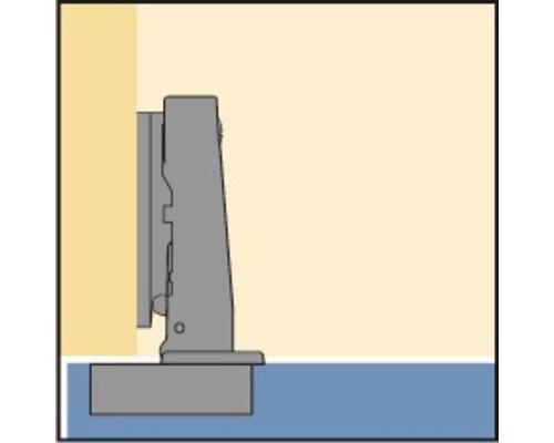 Kastdeurscharnier bevestigd aan een kastdeur