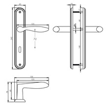 INTERSTEEL Deurkruk paar George op schild met sleutelgat SL72 nikkel mat