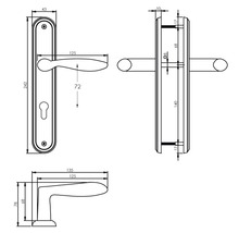 INTERSTEEL Deurkruk paar George op schild met profielcilindergat PC72 nikkel mat