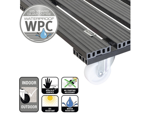 Rolplank van WPC met 25 jaar garantie, waterdicht, geschikt voor binnen en buiten, antislip oppervlak, geen schilderwerk nodig, UV-bestendig, waterafstotend.