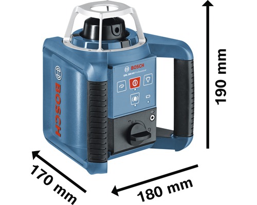 Bosch GRL 300 HV Professional roterende laser met afmetingen
