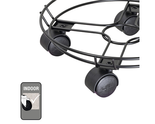 Metalen plantenroller met wielen voor binnengebruik