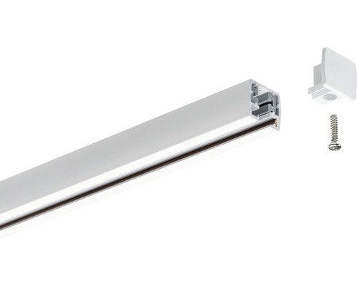 Eénfase stroomrail met eindkap en schroef