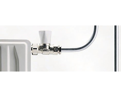 Radiatoraansluitset met thermostatische kraan op de radiator