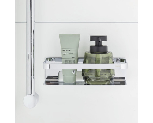 Douche rek met voetscrub en zeepdispenser
